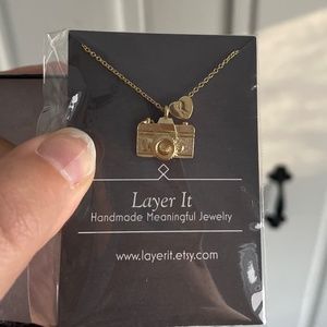 Camera Necklace with Letter “K”